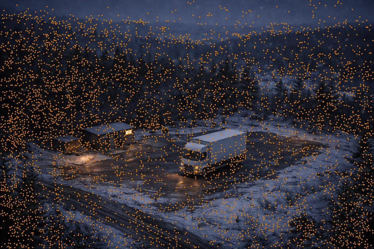 IRIS — keypoint extraction over a snowy night scene